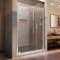 DreamLine Elegance 34" Pivot Shower Door with 12" Stationary Panel and Shelves