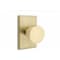 Emtek Modern Classic Brass Round Knob with Modern Rectangular Rosette