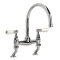 Lefroy Brooks Classic White Lever White Ceramic Lever Bridge Mixer-Deck Mounted