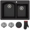Kraus Forteza 33" Dual Mount 60/40 Double Bowl Granite Kitchen Sink