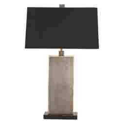 Benzara Impeccably Groomed Black and Silver Table Lamp BM149496 