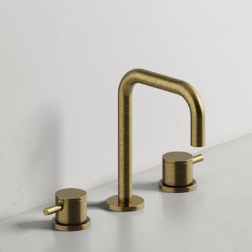 Watermark 22-2.18 Titanium Deck Mounted 3 Hole Extended Spout Lavatory ...