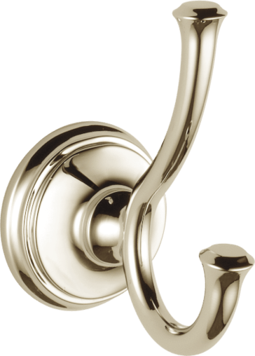 Delta Cassidy Polished Chrome Double-Hook Wall Mount Towel Hook in the
