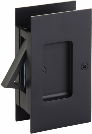 Emtek 2107US19 Modern Rectangular Pocket Door Lock | QualityBath.com