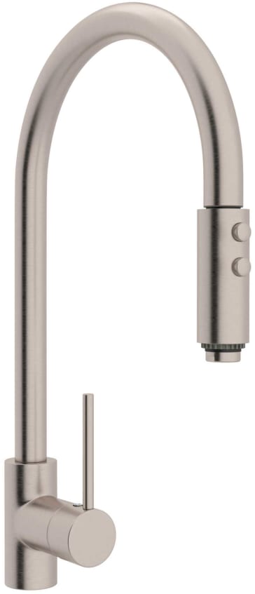 Rohl LS57L-STN-2 Pirellone Side Lever Pull Down High Spout Kitchen ...
