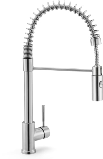 Rohl R7521 Lux Side Lever Stainless Steel Pro Pull Down Kitchen Faucet ...