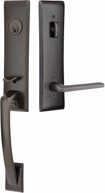 Emtek 4805US10B.MNGUS19.RH Apollo Tubular Entry Set With Interior Lever ...
