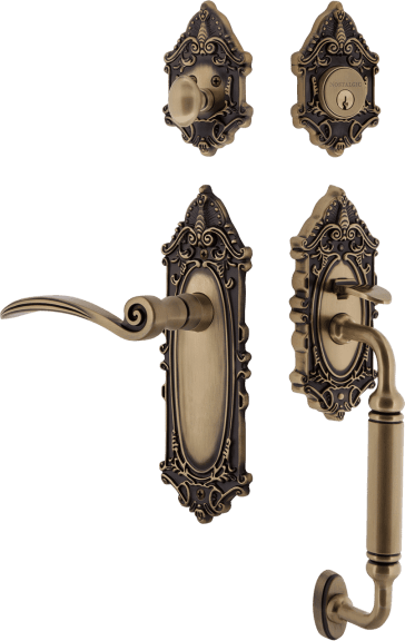 Nostalgic Warehouse 768526 Victorian Plate C Grip Entry Set Swan