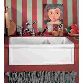 Herbeau 461320 33 Fireclay Double Farmhouse Sink