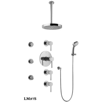 Graff Gb1 231a Contemporary Thermostatic Trim For Shower Set With Body Sprays And Handshower Qualitybath Com