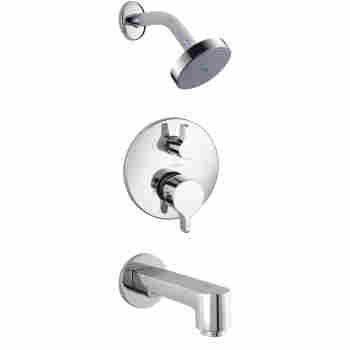 Hansgrohe Metris S E Set 2 Thermostatic Tub And Shower Set Qualitybath Com