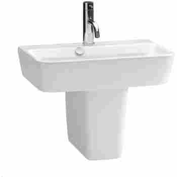Emma Wall Mount Slim Semi Pedestal Sink With Overflow