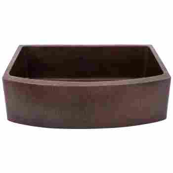 Premier Copper Kasrdb33249 33 Hammered Copper Rounded Font Apron Kitchen Sink Qualitybath Com