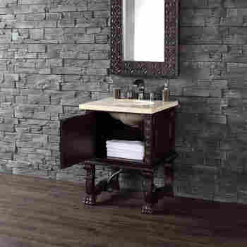 Balm 26 Bathroom Vanity, Antique Walnut Single Vanity
