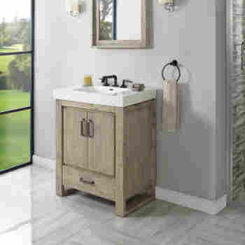 Scott Living Roveland 30 In White Single Sink Bathroom Vanity With