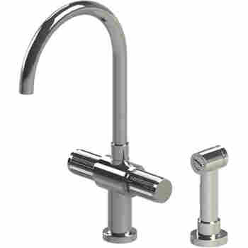 Rubinet 8cho H20 Single Hole Dual Handle Kitchen Faucet With Sidespray Qualitybath Com