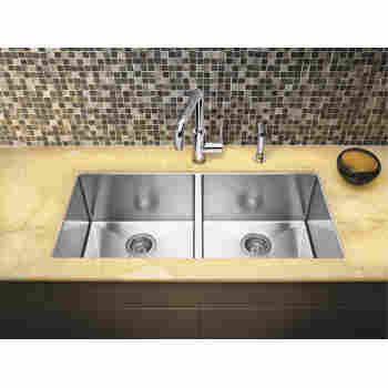 Blanco 516219 Precision 37 R10 Large Equal Double Bowl Kitchen Sink Qualitybath Com