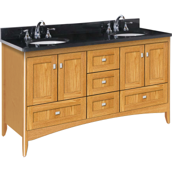 Strasser Woodenworks 36 561 Wallingford 60 Double Vanity With Shaker Doors Qualitybath Com