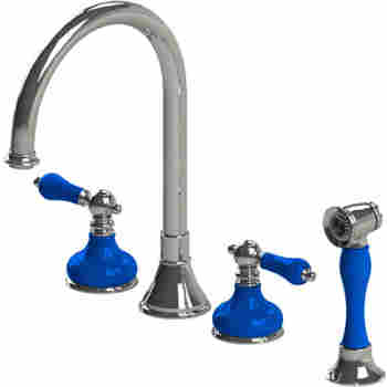 Rubinet 8brml Romansque Widespread Kitchen Faucet With Hand Spray
