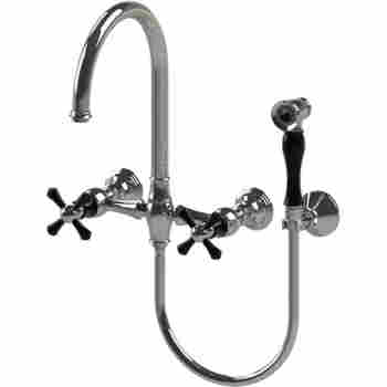 Rubinet 8xfm Flemish Wall Mount Kitchen Bridge Faucet With Hand