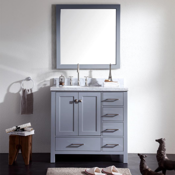 Ariel A037s Cambridge 36 Single Sink Bathroom Vanity Set With Offset Sink Qualitybath Com