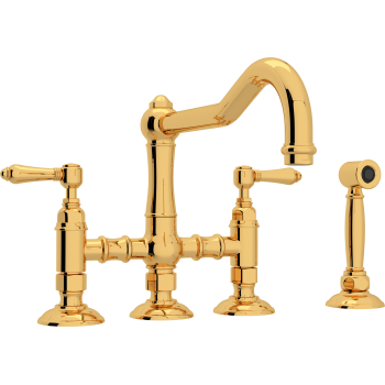 Rohl A1458lmwspn 2 Acqui 3 Leg Deck Mounted Faucet With Sidespray Qualitybath Com
