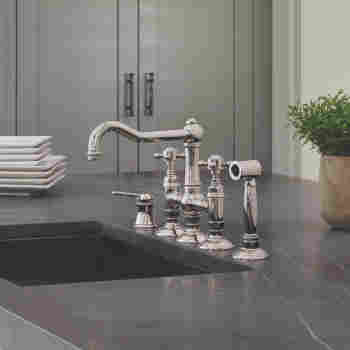 Rohl A1458 Acqui 3 Leg Deck Mounted Faucet With Sidespray