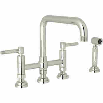 Rohl A3358 Campo Three Leg Bridge Kitchen Faucet With Sidespray