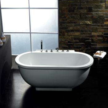 Oval Free Standing Whirlpool Bath Tub With All Fixtures