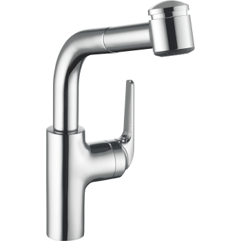 Kwc 10 061 003 Domo Single Hole Single Side Lever Kitchen Mixer With High Swivel Spout Pull Out Spray Qualitybath Com