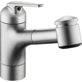 Kwc 10 061 033 000 Domo Single Hole Single Lever Kitchen Mixer With Swivel Spout Pull Out Spray 8 7 8 Spout Qualitybath Com