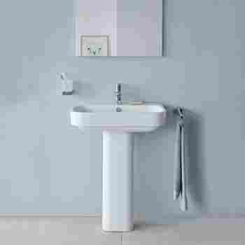 Duravit 231665 Happy D 2 Washbasin For Pedestal Or Siphon Cover Qualitybath Com