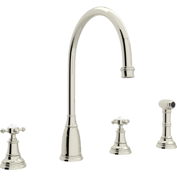 Rohl U 4735x U 4736l Georgian Era 4 Hole C Spout Kitchen Faucet