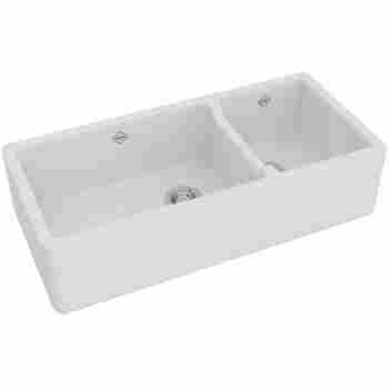 Rohl Rc4019 39 1 2 Shaws Original Rutherford 1 1 2 Bowl Fireclay Apron Kitchen Sink Qualitybath Com