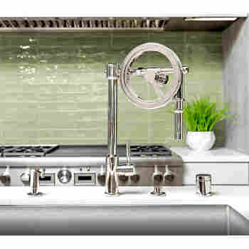 Waterstone 5130 Endeavor Wheel Pull Down Faucet With Lever Sprayer Qualitybath Com