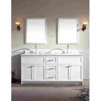 Ariel F073d Wq Hamlet 73 Bathroom, Hamlet 73 In White Double Sink Bathroom Vanity With Quartz Top