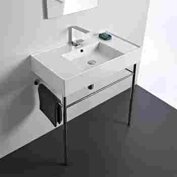 Scarabeo 5123 Con No Hole Teorema 2 Bathroom Console Sink And