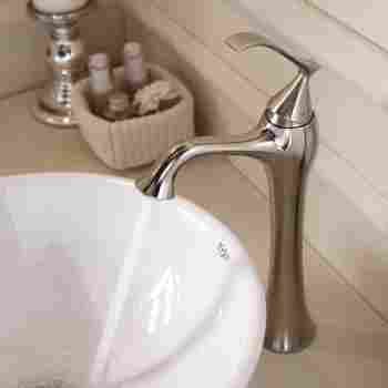 White Round Ceramic Sink And Ventus Faucet Oil Rubbed Bronze Kraus C Kcv 141 15000orb Vessel Sinks Tools Home Improvement