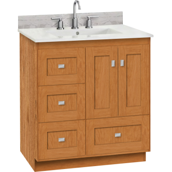 Strasser Woodenworks 23 237 Montlake 30 Vanity With Left Hand Drawers And Shaker Doors Qualitybath Com