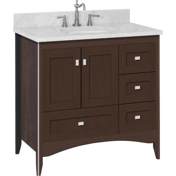 Strasser Woodenworks 33 177 Wallingford 36 Vanity With Right Hand Drawers And Shaker Doors Qualitybath Com