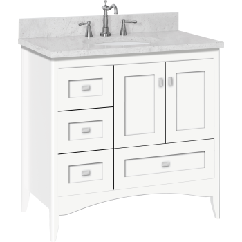 Strasser Woodenworks 33 959 Wallingford 36 Vanity With Left Hand Drawers And Shaker Doors Qualitybath Com