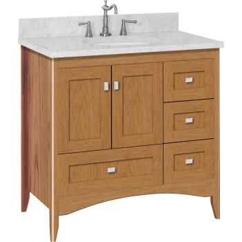 Strasser Woodenworks 33 177 Wallingford 36 Vanity With Right Hand Drawers And Shaker Doors Qualitybath Com