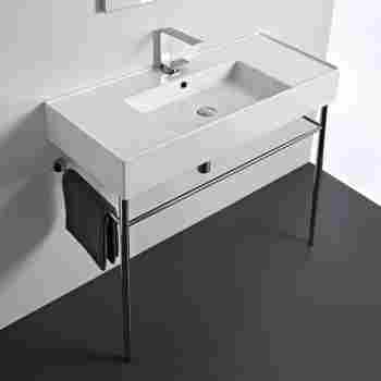 Scarabeo 5124 Con No Hole Teorema 2 Bathroom Console Sink And