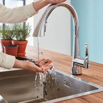 Grohe 30205 Zedra Touch Triple Spray Pull Down Kitchen Faucet ...