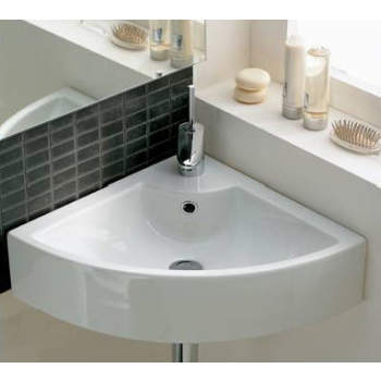 Scarabeo 8007/E Square 8007/E Suspended Or Supported Corner Basin |  QualityBath.com