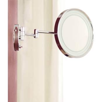Mirror Pure wall mount extendable magnifying mirror with led light