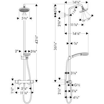 Hansgrohe 27169 Croma Showerpipe | QualityBath.com