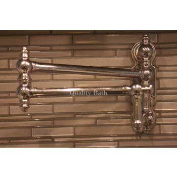 Satin Nickel Waterstone 3150-SN Towson Wall Mount Pot Filler Faucet with Cross Handle