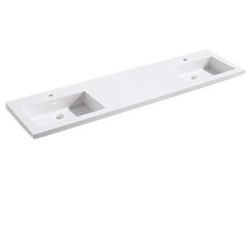Madeli XTU1815-72 72 Inch White Solid Surface Rectangular Top/Basin ...