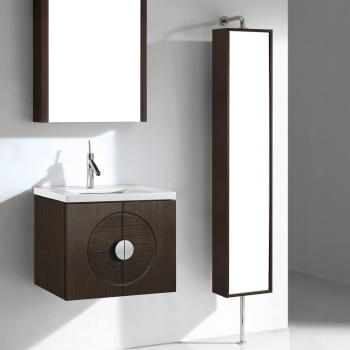 Rotating mirrored store linen cabinet